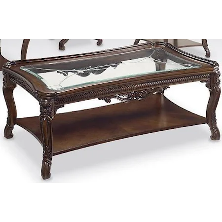 Rectangle Coffee Table w/  Glass Insert